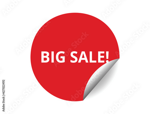 Big Sale round sticker sign. Big Sale circle sticker banner, badge symbol vector illustration.