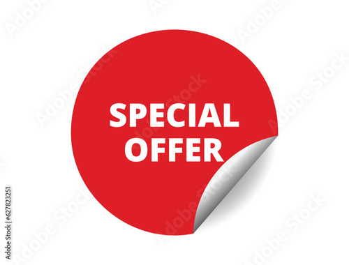 Special offer round sticker sign. Special offer circle sticker banner, badge symbol vector illustration.
