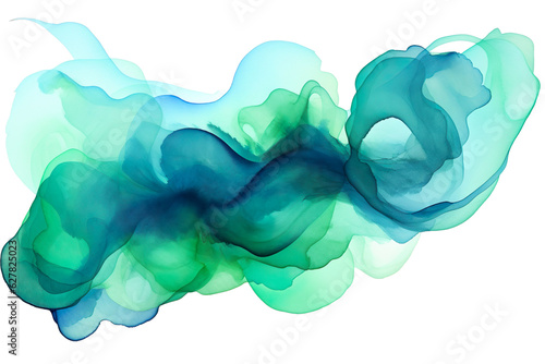 Watercolor Background  Abstract Wave Background  blue  green  turquoise  light green Vector Illustration  transparent Background  isolated  png. AI generated
