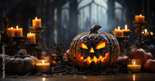 Halloween - Gruseliger Kürbis - Horror Hintergrund