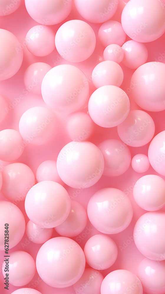 Pink balloons floating in the air