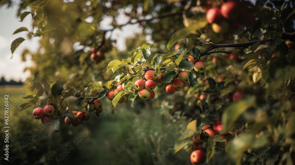 photography of an apple tree with fruit ready for harvest