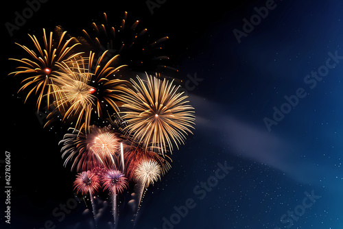 wallpaper of a new year fireworks, beautiful fireworks, happy new year, new year fireworks, new year celebration, illustration of a new year festivity, fireworks party