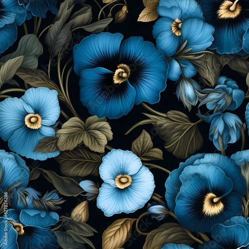 Wallpaper Mural a blue and black pansy wallpaper Torontodigital.ca