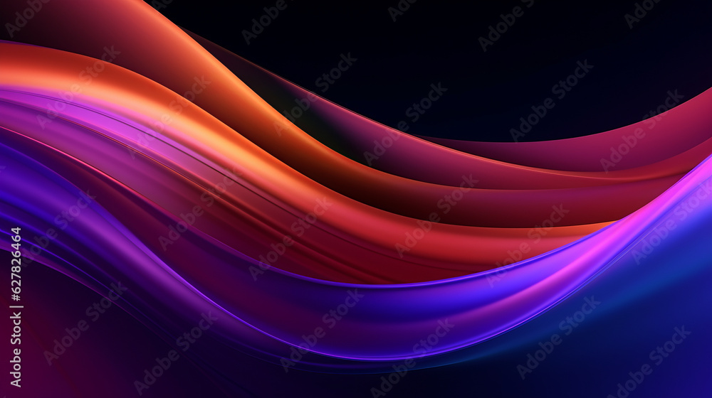Colorful wavy lines on a black background Colorful wavy lines on a black background