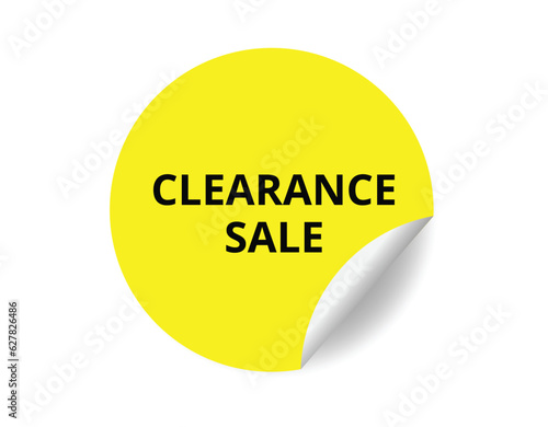 Clearance sale round sticker sign. Clearance sale circle sticker banner, badge symbol vector illustration.
