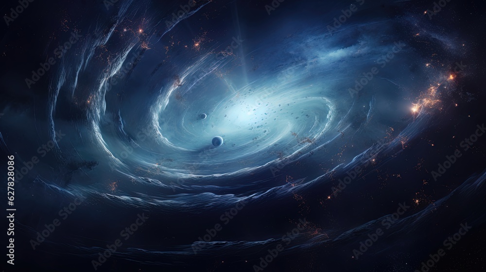 Spiral space galaxy. Generative AI