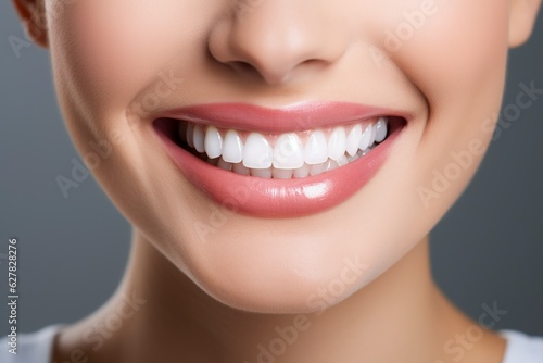 illustration, woman smile, with white teeth, ai generative