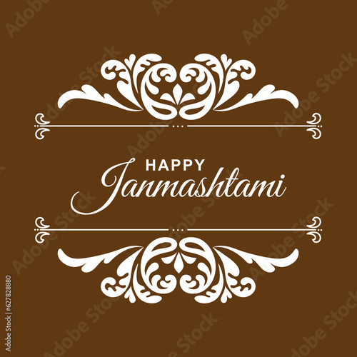 Happy Janmashtami whishes vector, symmetric design ceremonial design