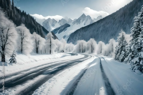 Road in the middle of the mountains and forest © Asad