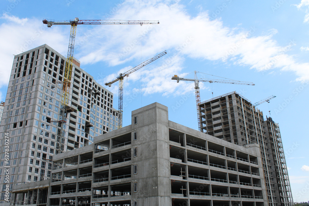 construction site with cranes.building under construction 