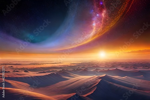 sunrise over the desert