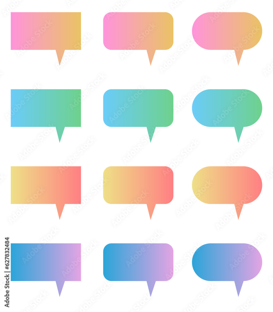 Set of speech bubbles. Chat bubble collection in vector. Colorful speech bubbles icons 