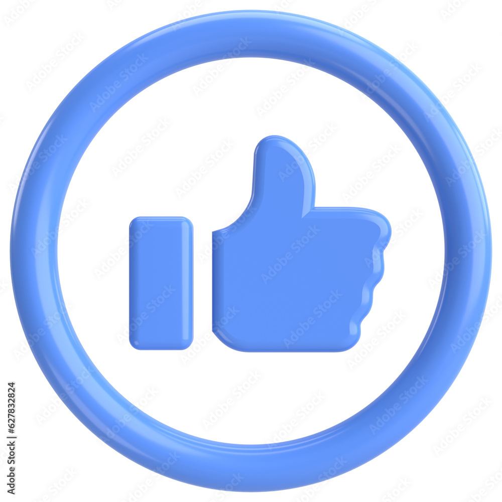 Like button. Like icon. 3D illustration. Like button. Like icon. 3D illustration.