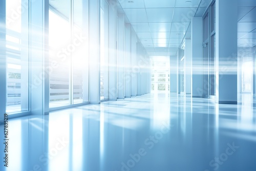 light blurred background of a healthcare facility with panoramic windows
