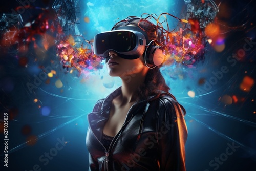 Concept of virtual reality technology applied to the entertainment industry, Generative AI