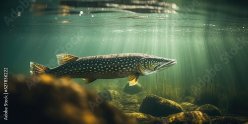 a northern pike in a river