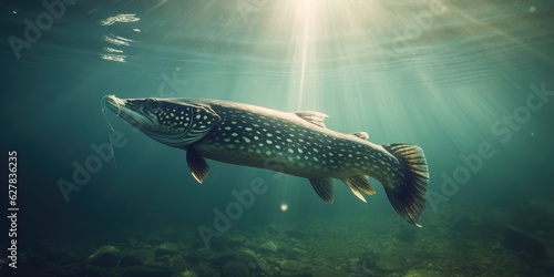 a northern pike in a river