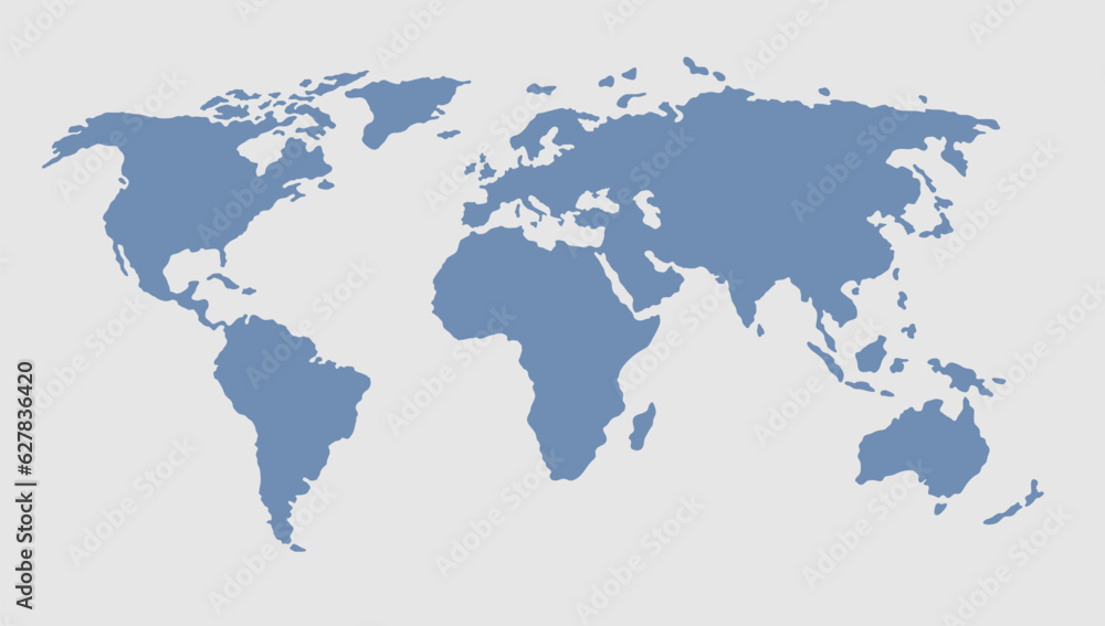 World map. Light silhouette vector illustration