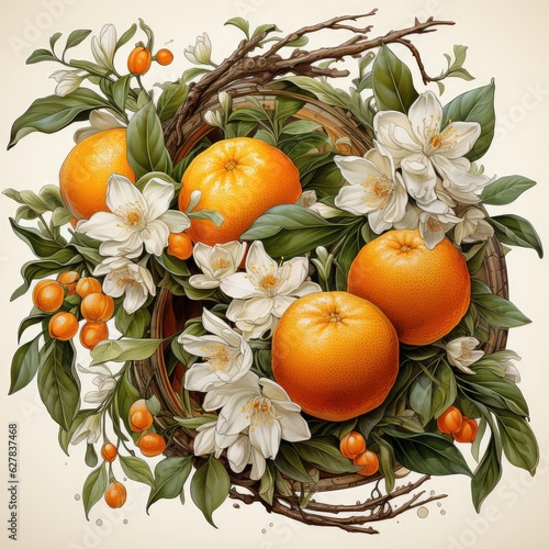 beautiful compelling orange floral fruit perfectly round 