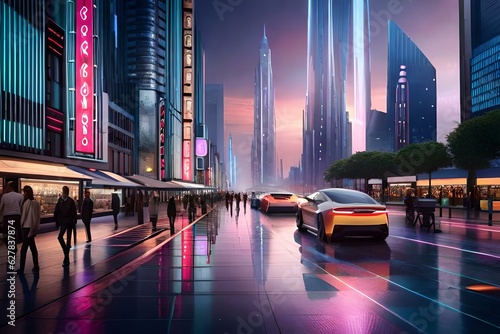 city skyline at night