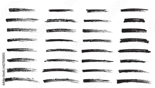 Hand drawn brush set. Line element shape freehand and doodle stroke drawing vector illustration