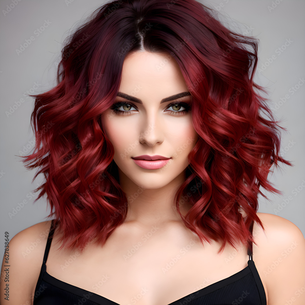 Fototapeta premium Model with deep red hair