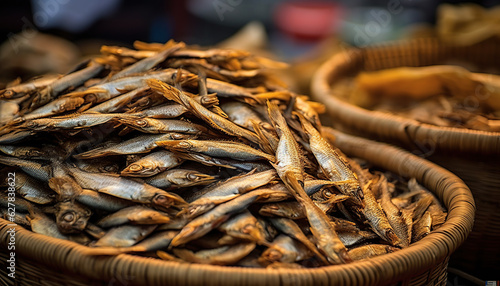 Dried fish at seafood market