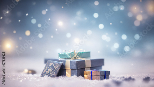 christmas background with gift boxes. Generative AI  © NewFresh 