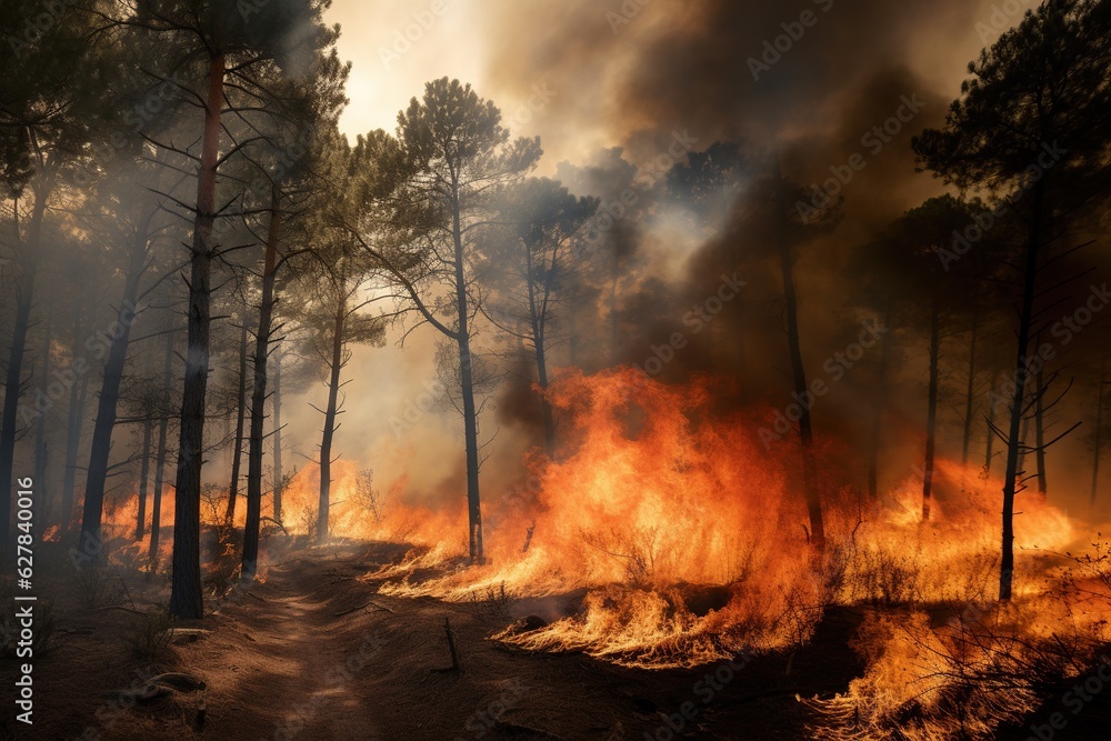 Mediterraner Wald brennt, Generative AI