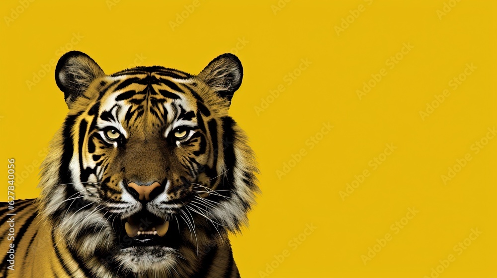 international tiger day  tiger face painting of tiger  realistic forest yellow and black background