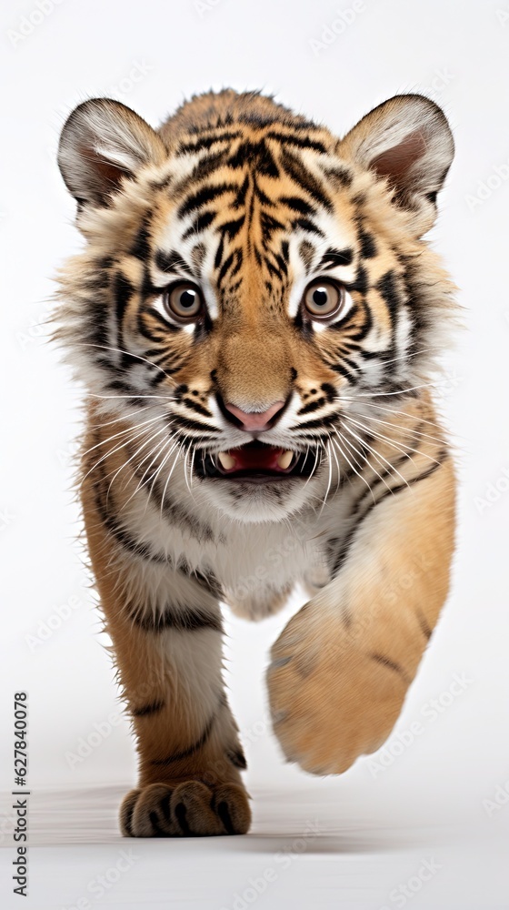 Obraz premium international tiger day tiger face painting of tiger realistic forest background