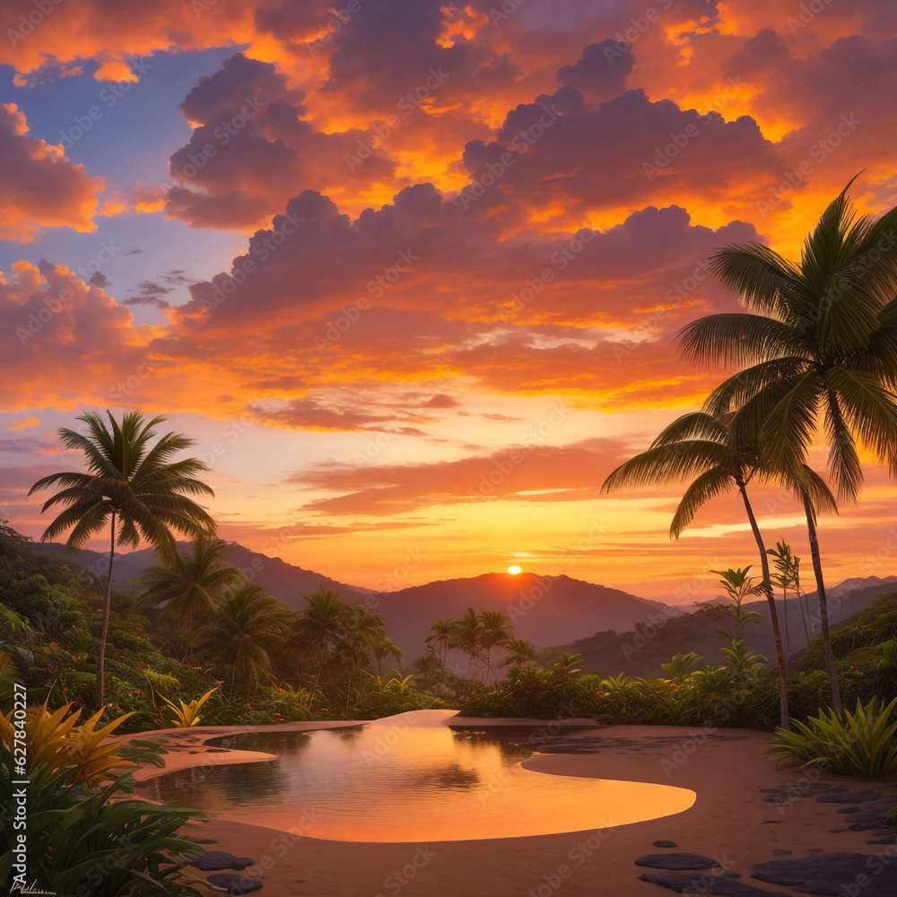 The artwork Colombian Sunset Serenity captures 