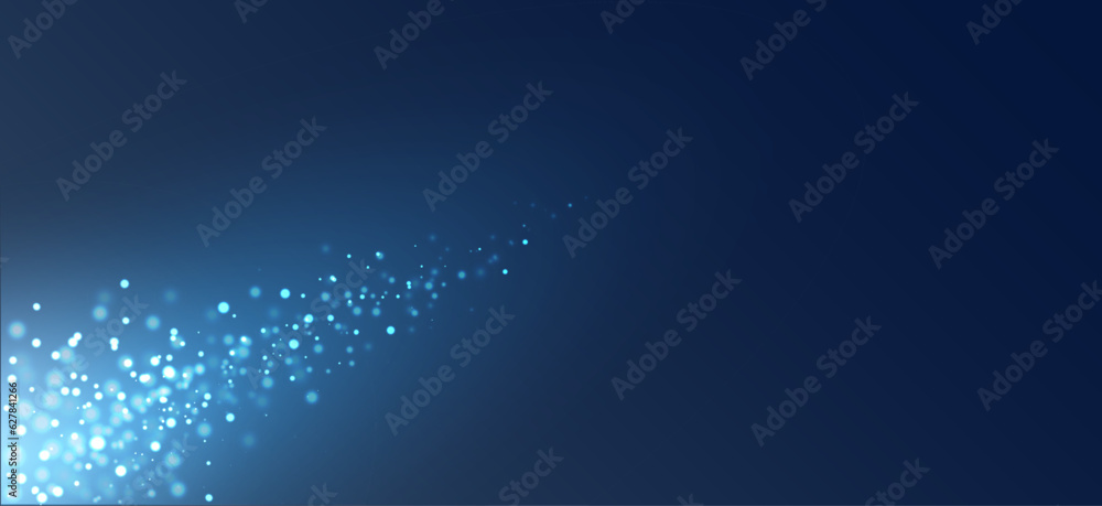 Sparkling banner. Sparks and stars on gradient blue background. Blurred, bright and magical bohek effect. Sparkling banner. Sparks and stars on gradient blue background. Blurred, bright and magical bohek effect.