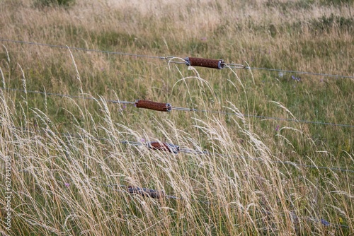 A group of helicopters flying over a field photo