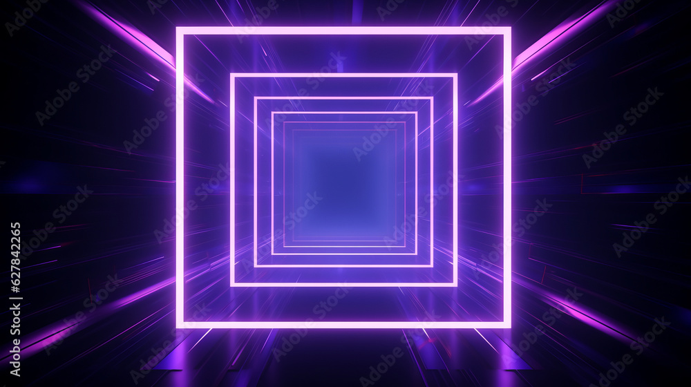 A vibrant purple square against a stark black background A vibrant purple square against a stark black background