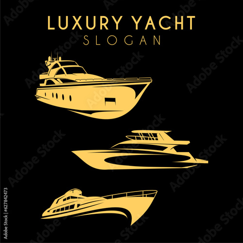 Yacht Cruise Boat Ship for Ocean Vacation Logo 