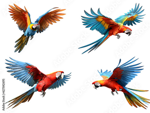 set of flying birds