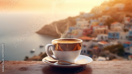 illustration, cup of delicious coffee, ai generative