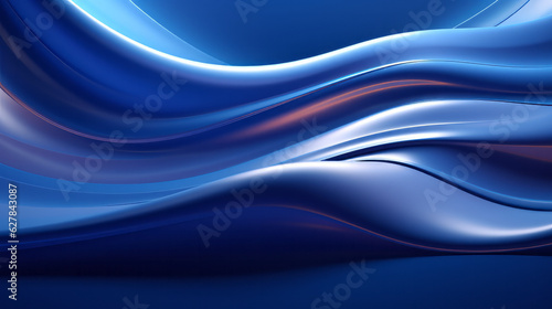 A vibrant and dynamic blue abstract background with flowing lines and waves