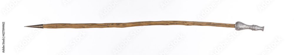 antique wooden spear isolated on white background antique wooden spear isolated on white background