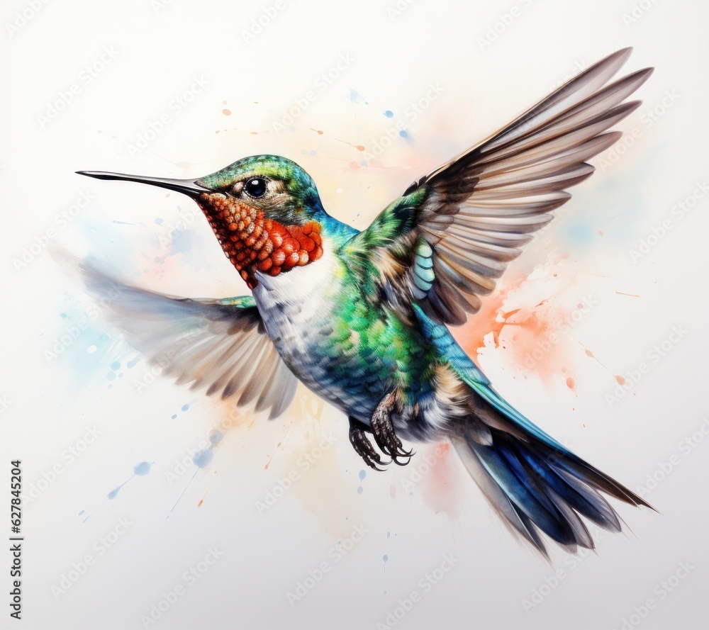 Flying hummingbird isolated Flying hummingbird isolated