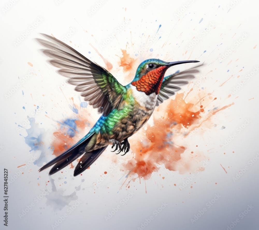 Obraz premium Flying hummingbird isolated