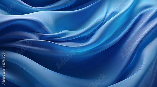 Wallpaper Mural A vibrant blue abstract background with flowing wavy lines Torontodigital.ca