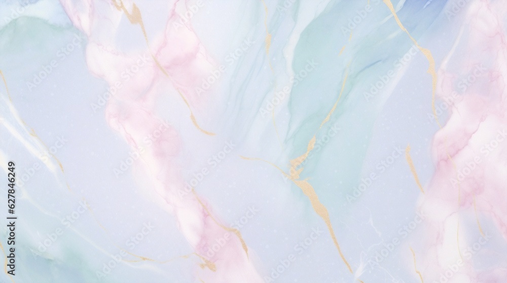 Generative AI : Marble Blush Pink and Light Green liquid watercolor background with gold wave pattern. Dusty Blush Pink emerald alcohol ink drawing effect with golden stains. Vector illustration of fl