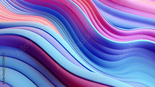 Abstract wavy shapes on a colorful background