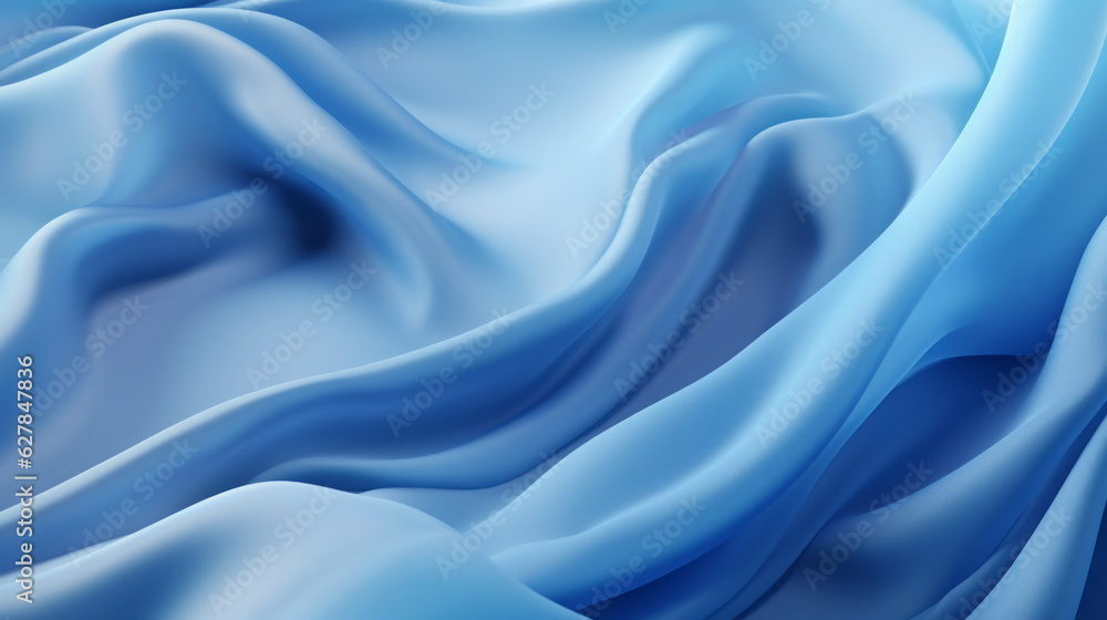 Fototapeta premium Blue fabric with wavy lines