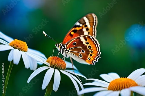 butterfly on flowergenerated by AI technology  © zaroosh
