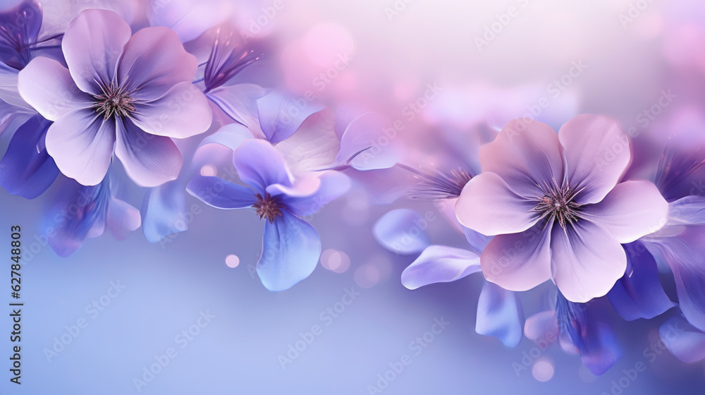 A vibrant bouquet of purple flowers against a striking blue backdrop A vibrant bouquet of purple flowers against a striking blue backdrop