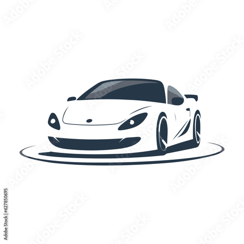 Sport car llogo design. Fast car silhouette icon.
